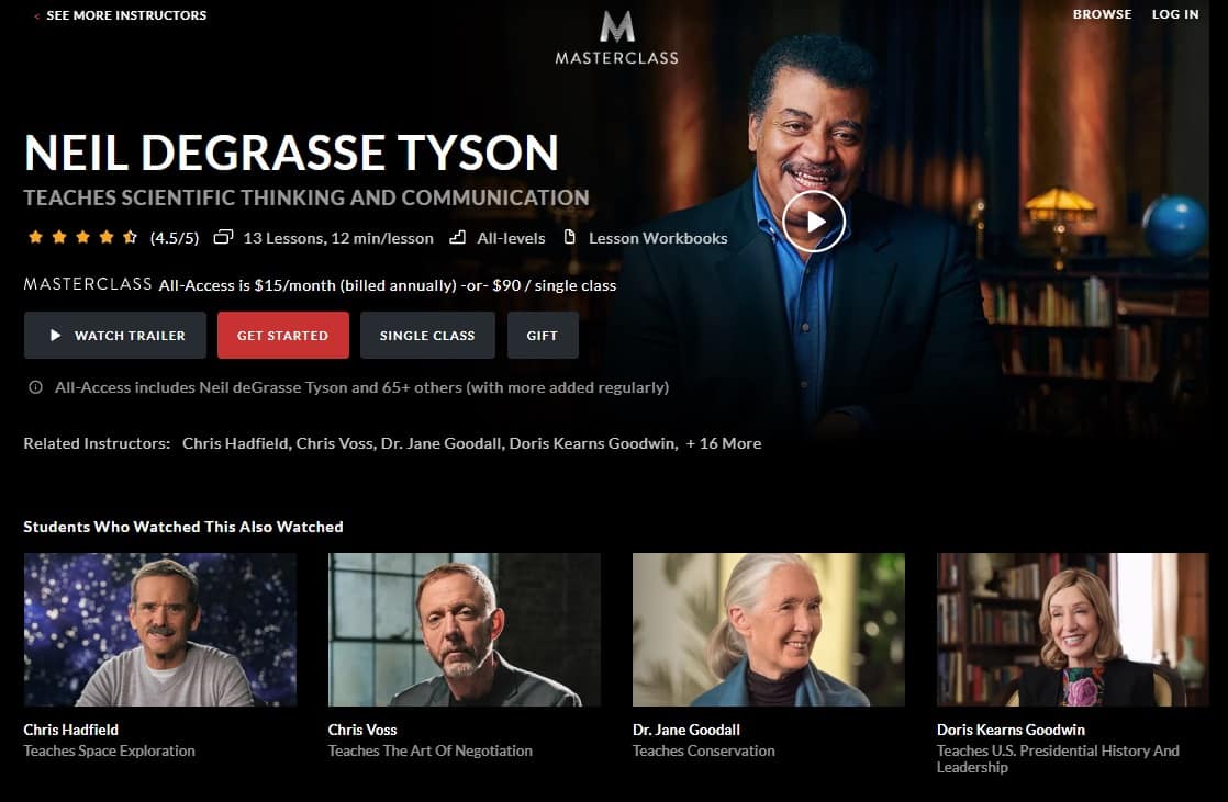 Neil deGrasse Tyson Masterclass Review