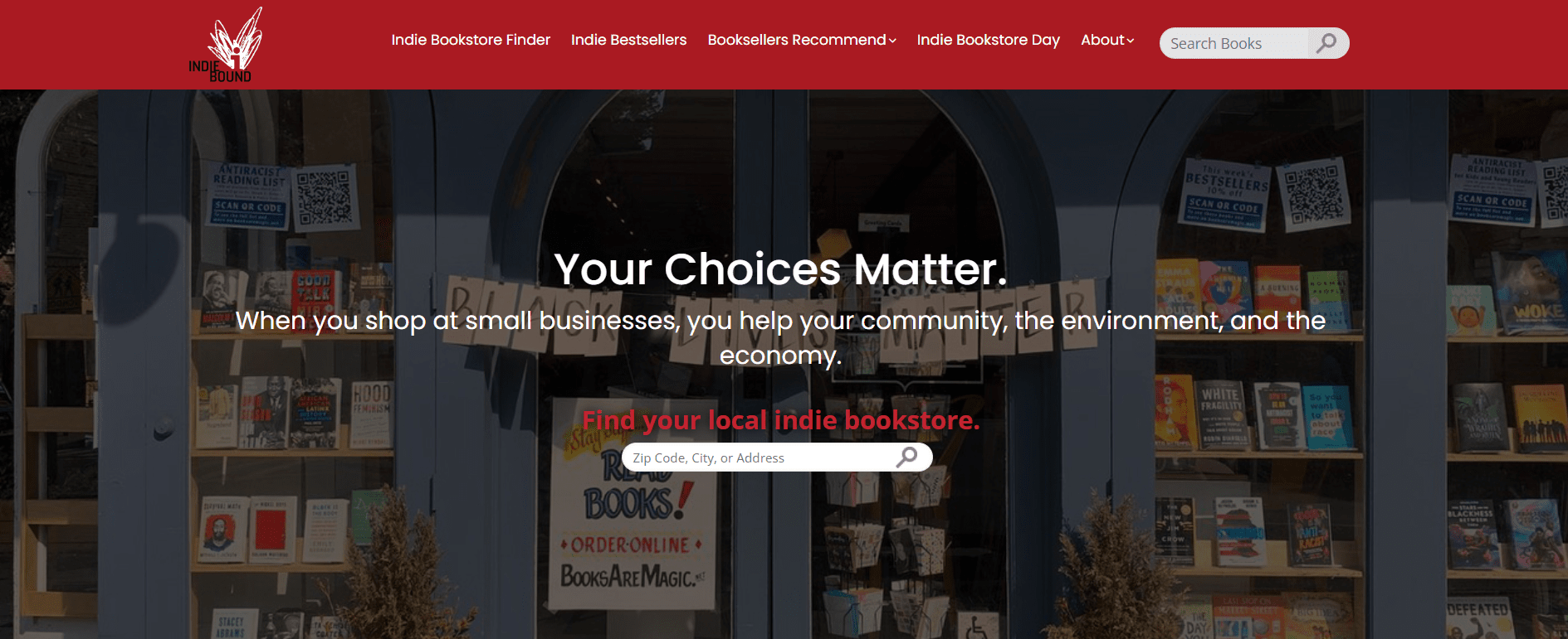 IndieBound main page