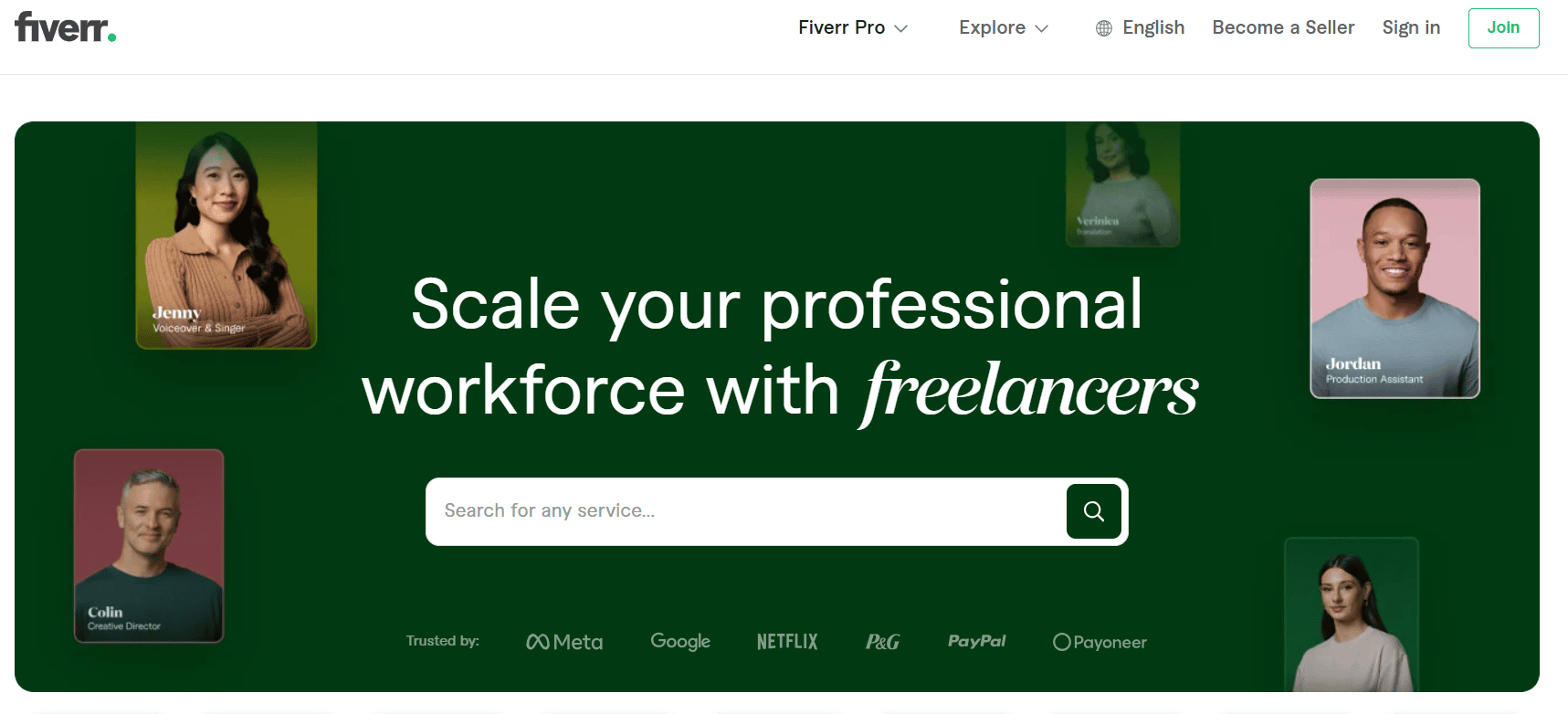 fiverr main page