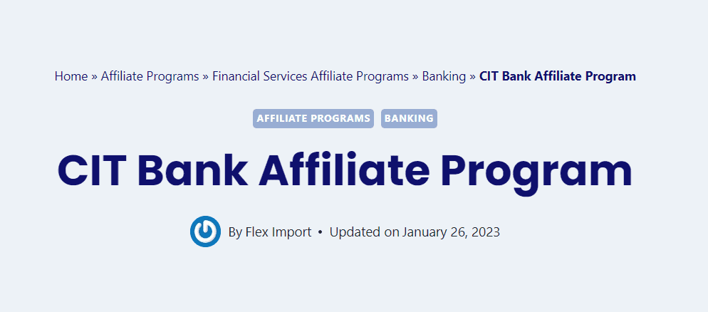 CIT Bank homepage