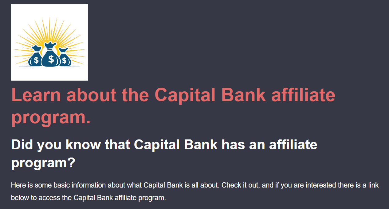 Capital Bank homepage