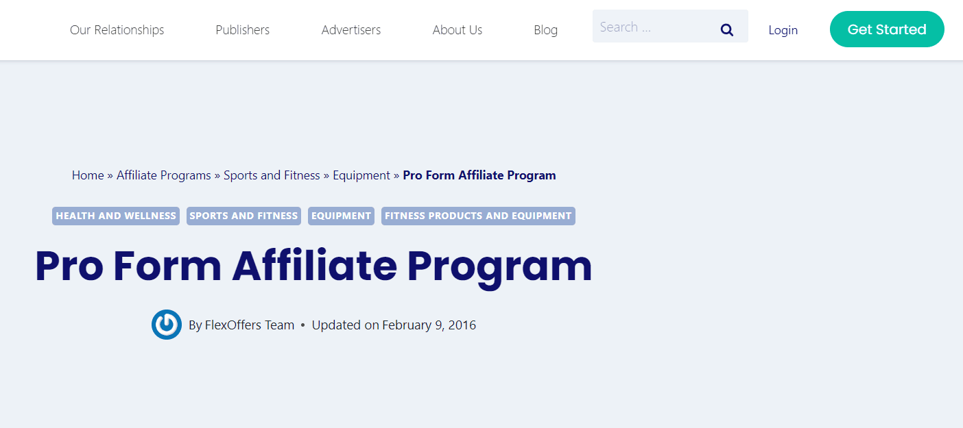 Pro Form Affiliate Program