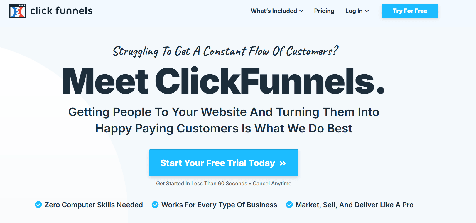 clickfunnels main page