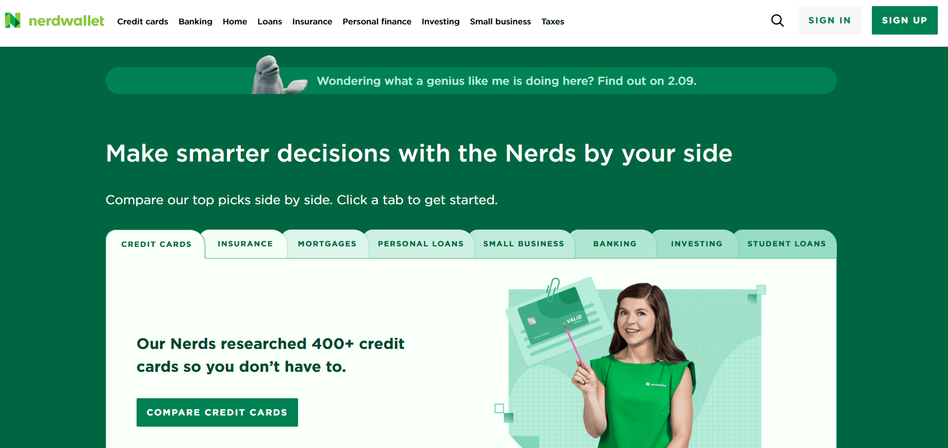 nerdwallet main page