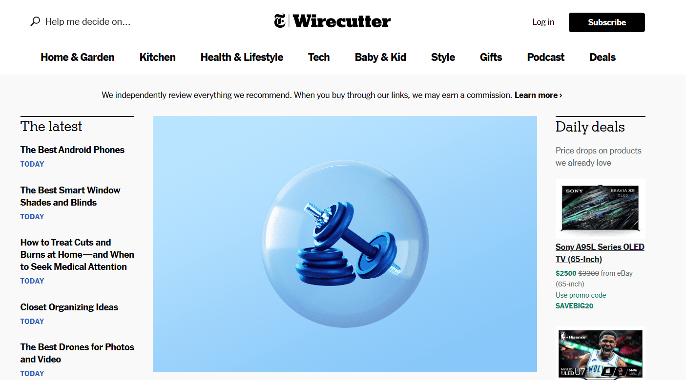 wirecutter main page