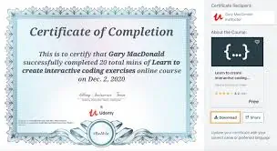 udemy certficates