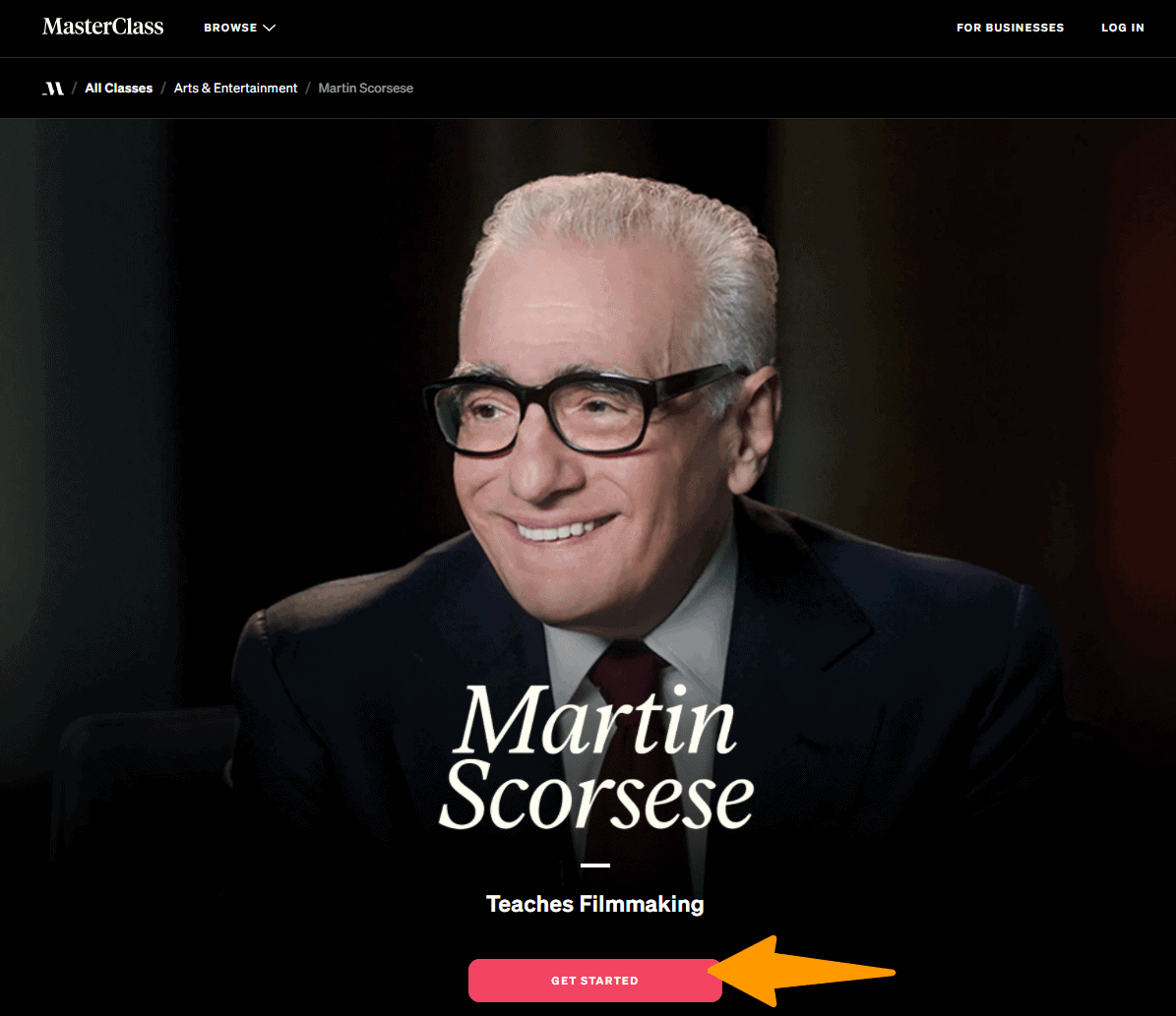 Martin Scorsese Teaches Filmmaking MasterClass