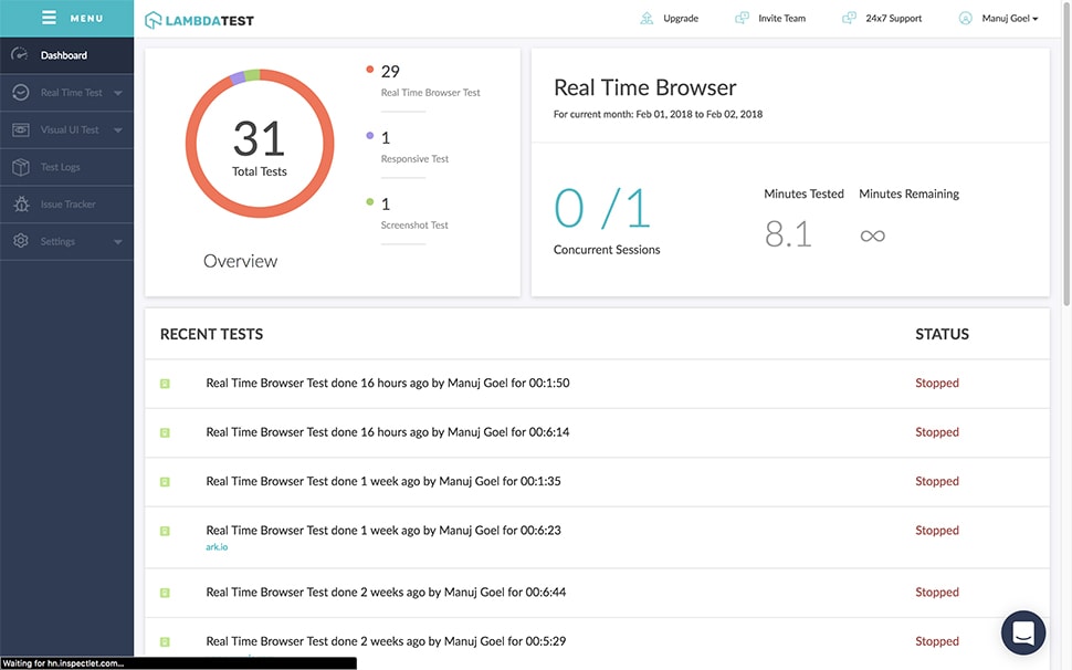 Lambdatest browser