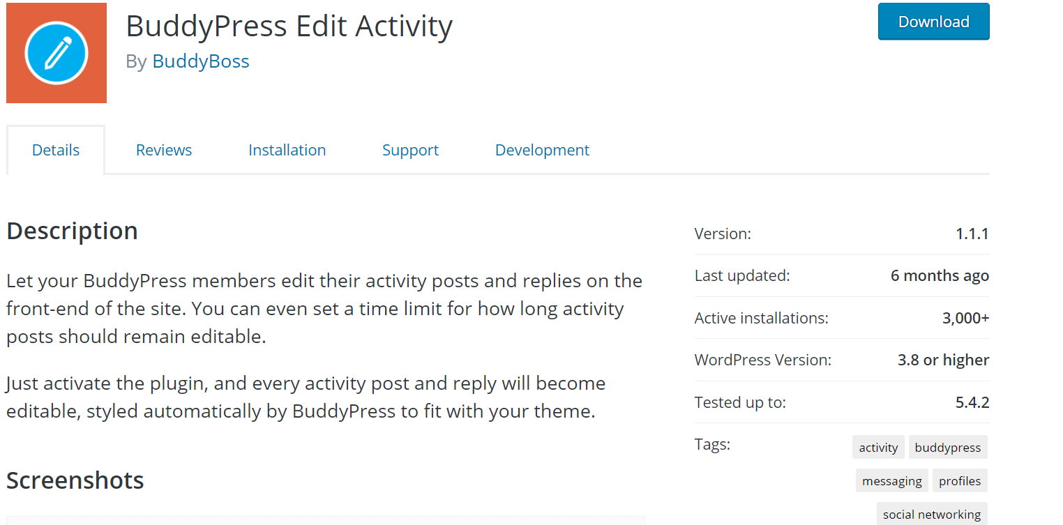 BuddyPress Edit Activity
