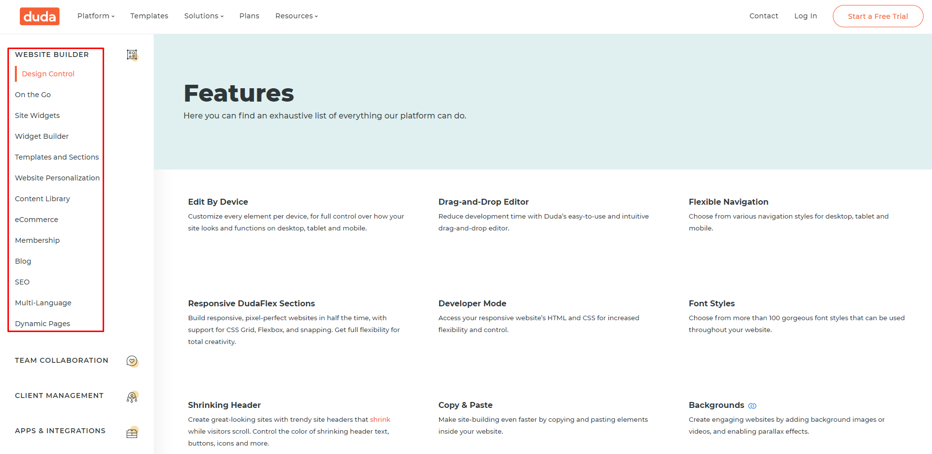 Duda Best Features