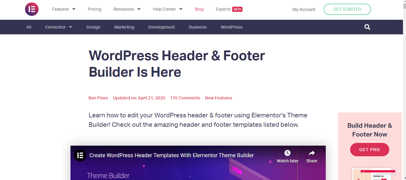 Elementor Sticky Footer-Overview