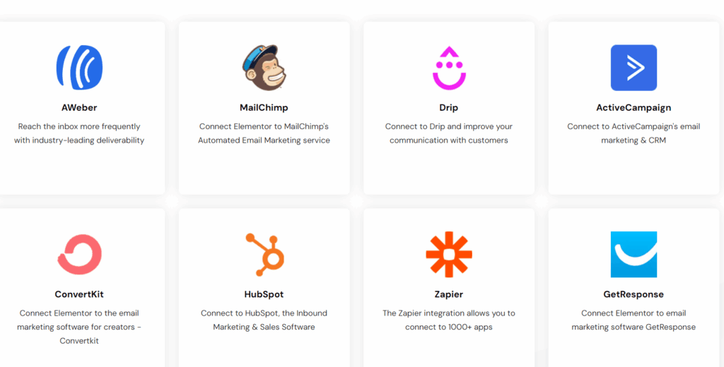 Elementor integrations