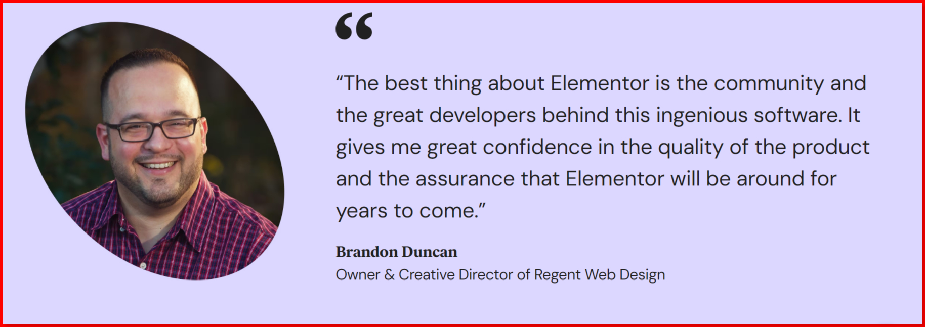 Elementor testimonials