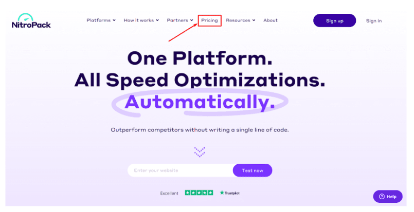 Go to the official website of NitroPack