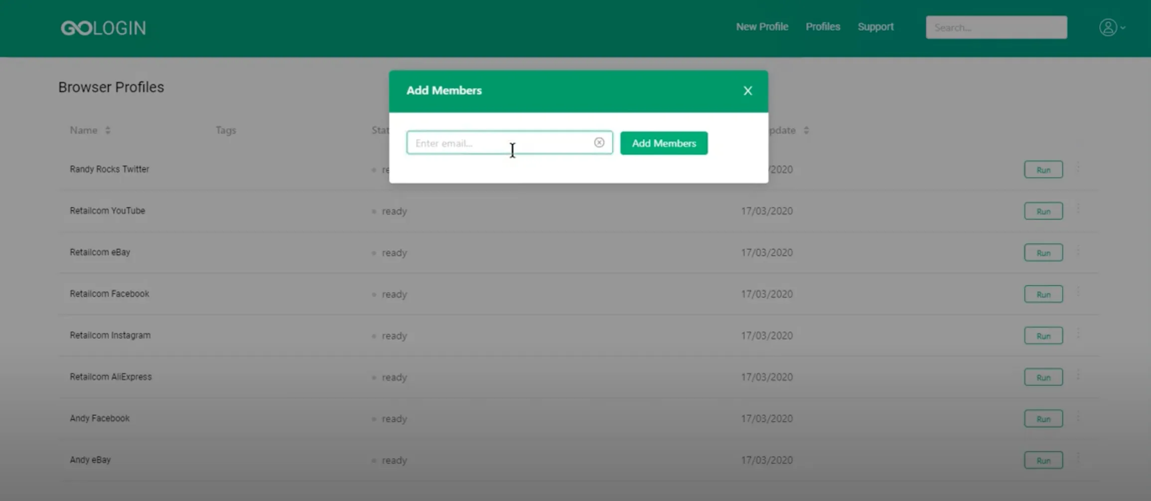 GoLogin Add Members
