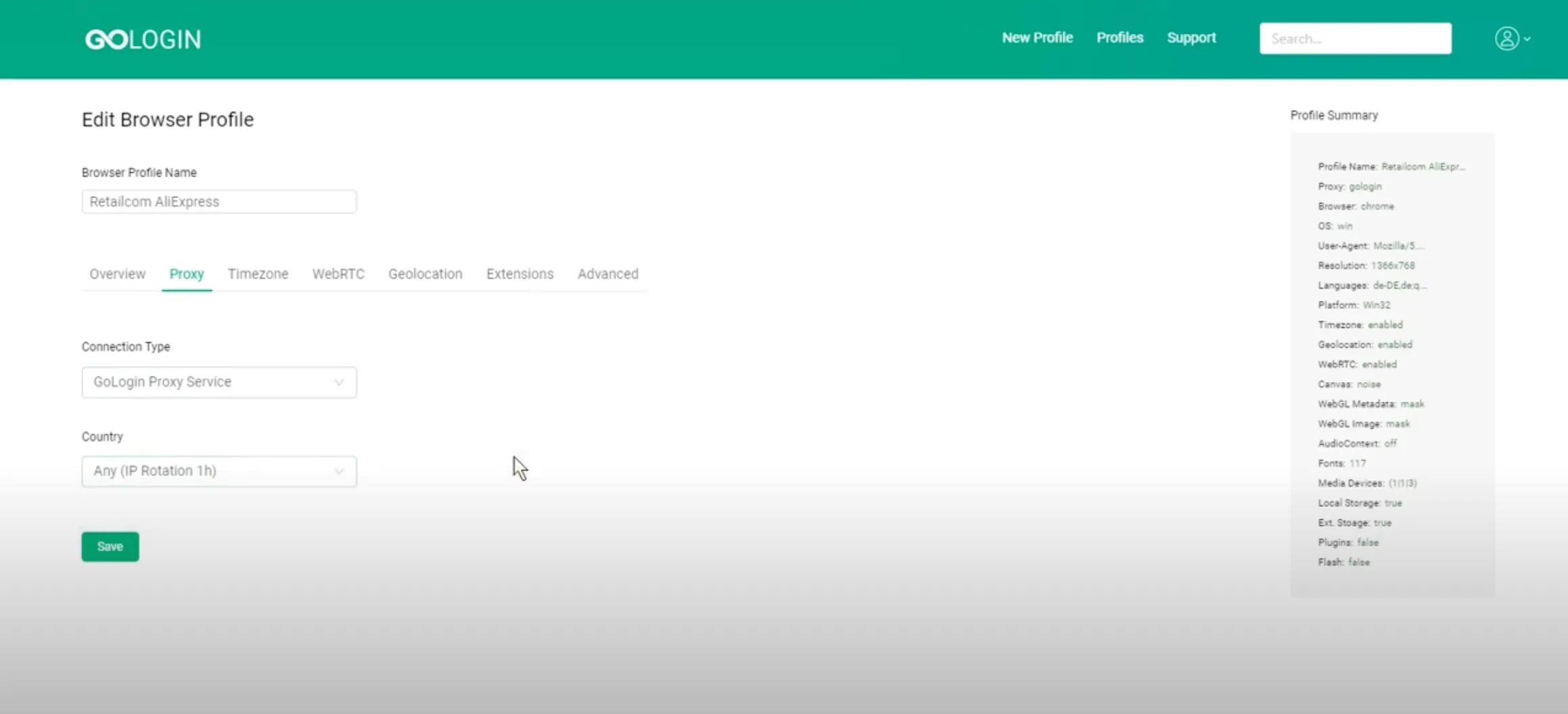 GoLogin Free Proxy