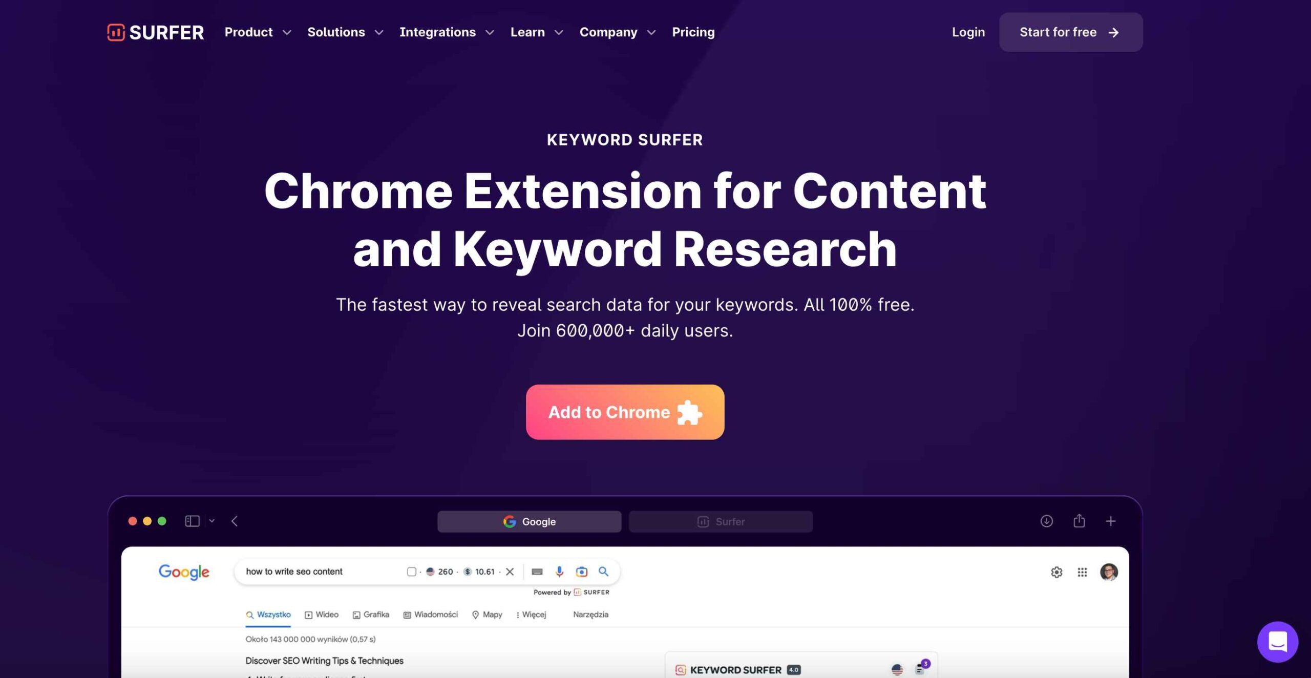 Surfer SEO Chrome Extension