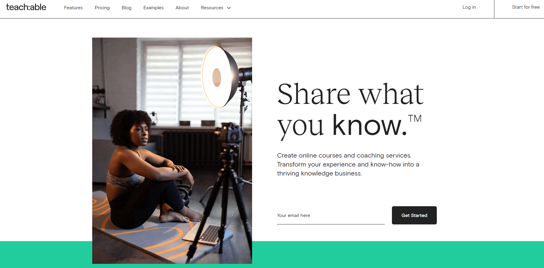 Teachable Main page