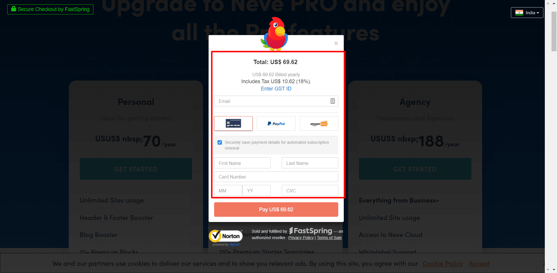 Themeisle worpress theme checkout pricing discounts