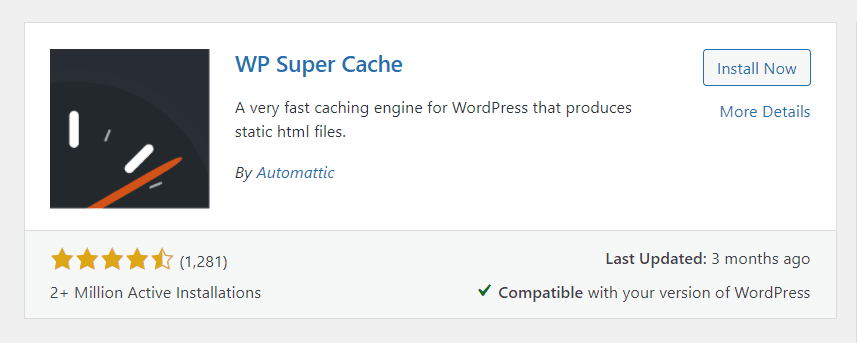 WP Super Cache plugin