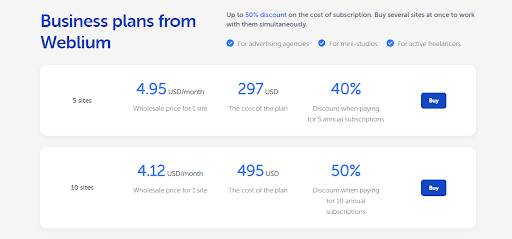 VWeblium business pricing plans