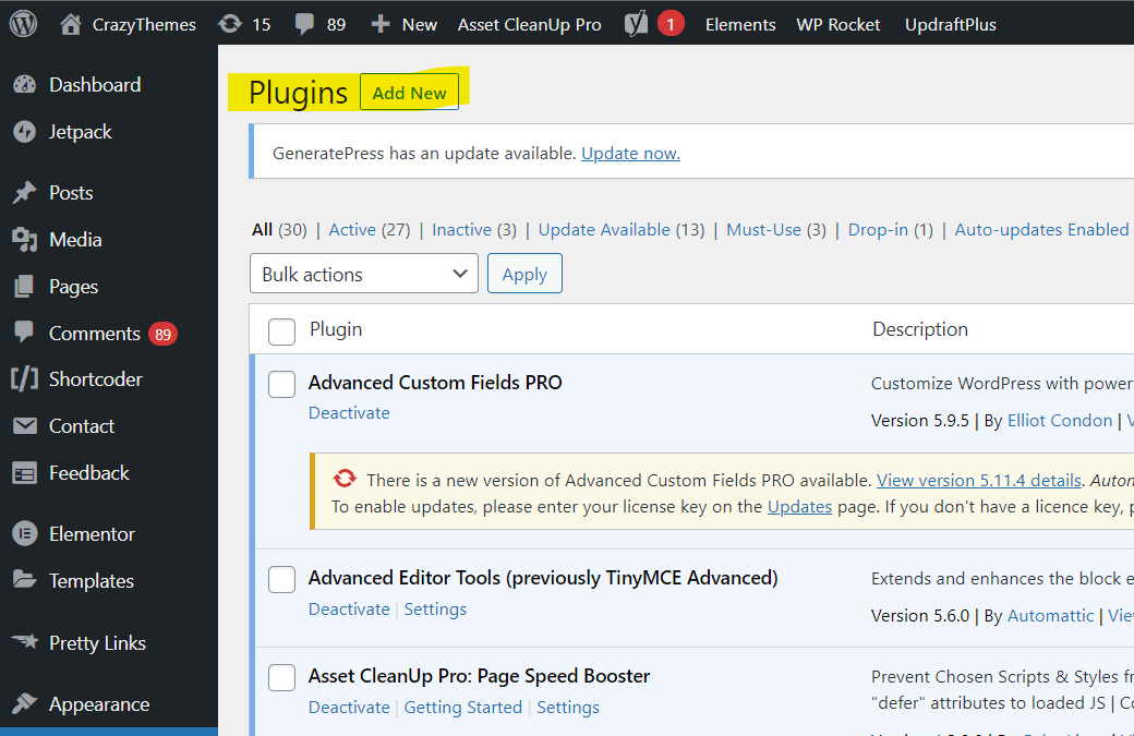 How To Install And Configure WP Super Cache WordPress Plugin - Add New